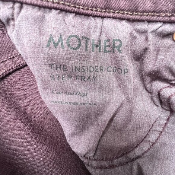 MOTHER The Insider Crop Step Fray Mauve Wine Jeans - Picture 12 of 12
